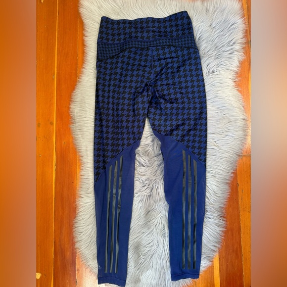ADIDAS X IVY PARK TIGHT DKBLUE/BLACK HOUNDSTOOTH MESH WOMENS RARE SZ M - Picture 1 of 7